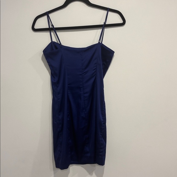 Aritzia Sunday Best Royal Blue Shimmer Satin Dress - Picture 6 of 7